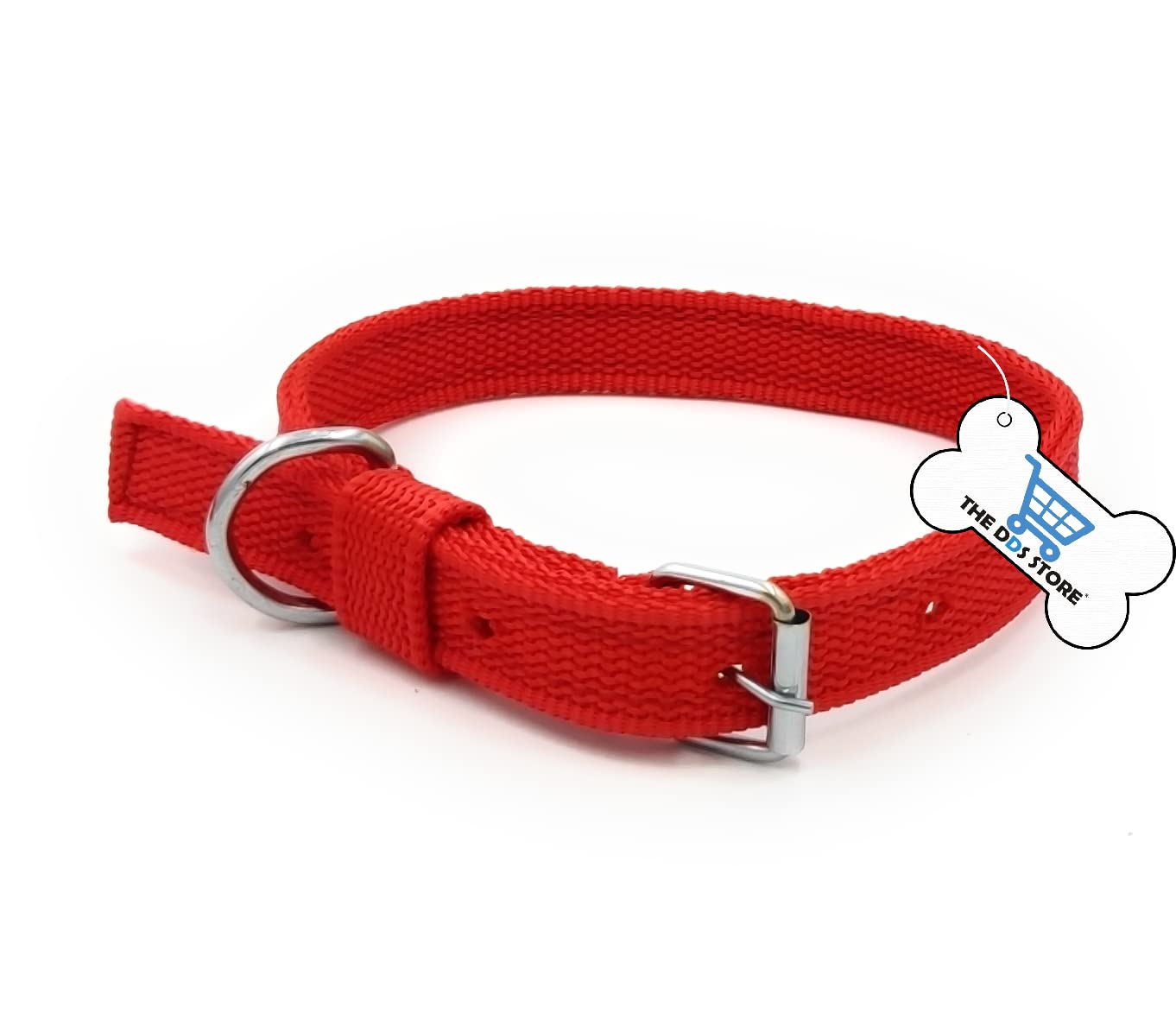 Premium Strong Nylon Dog Collar and Leash Set for Small Breeds - Durable Everyday Puppy Collar with Adjustable Belt (Medium 0.75 inch, Red) - Perfect for Walks, Training, and Outdoor Adventures