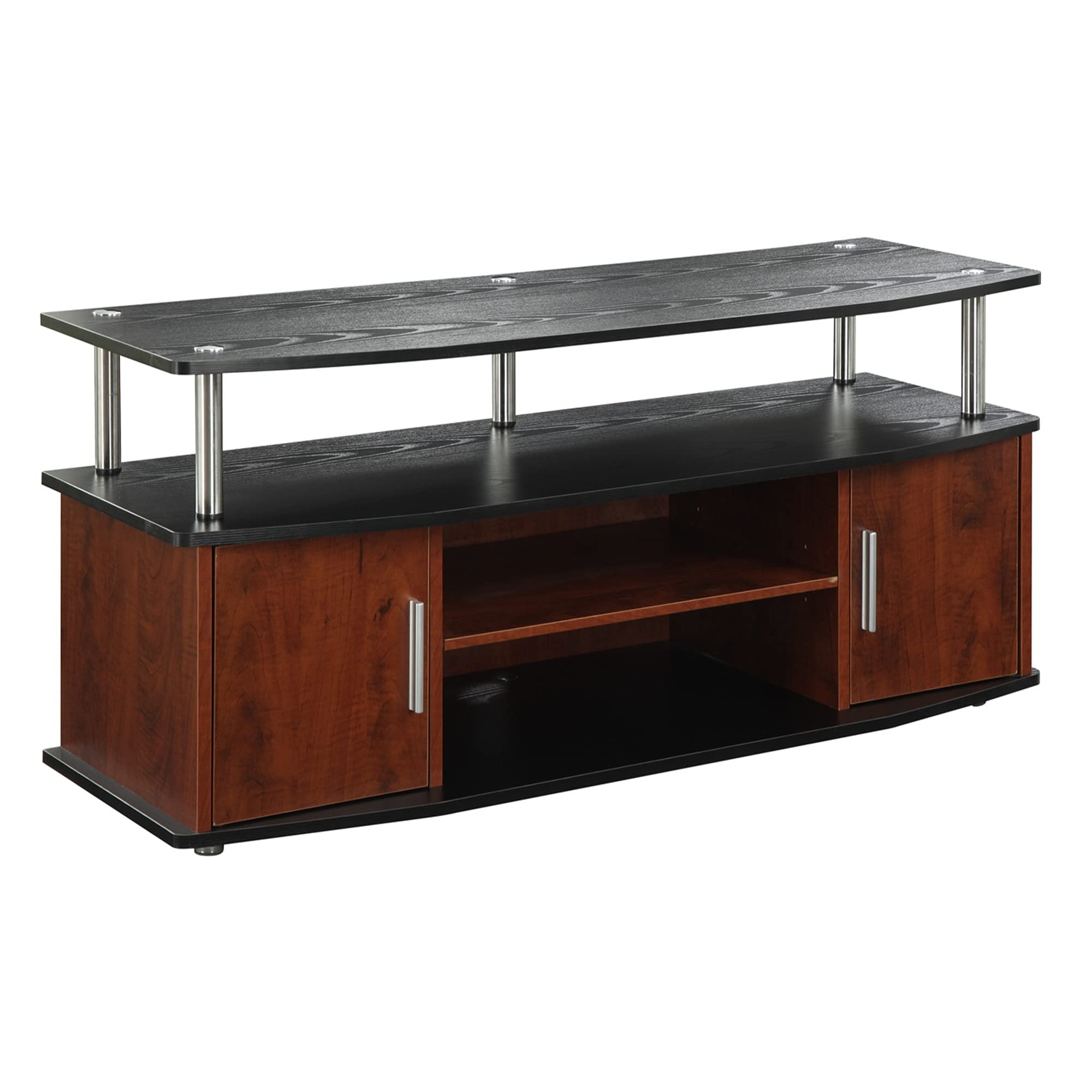 Ergode Designs2Go Monterey TV Stand with Storage Cabinets and Open Shelves - Modern Entertainment Center for Living Room, Bedroom, or Home Theater