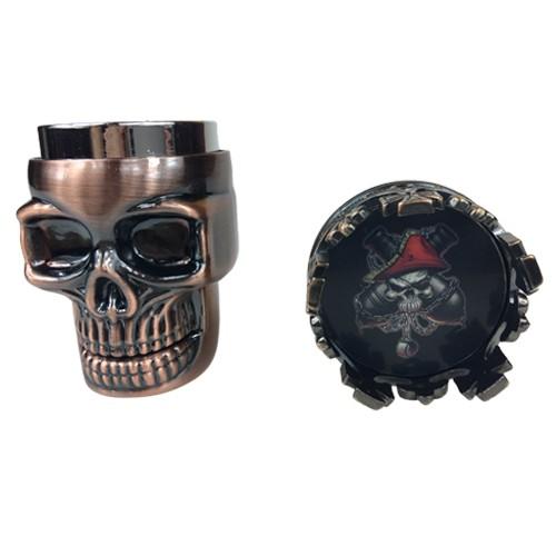 Premium King Skull Herb Grinders - 4 Piece Metal Spice Crusher with Pollen Catcher - Durable Zinc Alloy for Herbs, Spices & Tobacco - Perfect for Home, Travel & Outdoor Adventures