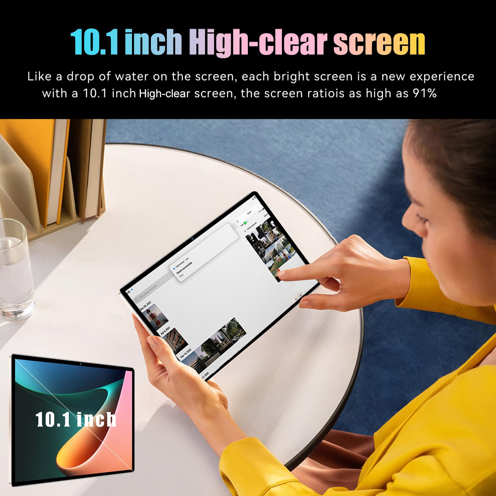 10.1 Inch Android Tablet with 6GB RAM 128GB Storage - Full HD 1080P Display, Octa-Core Processor, 4G LTE Calling, Android 13 OS, Expandable Memory - Perfect for Work, Study, and Entertainment