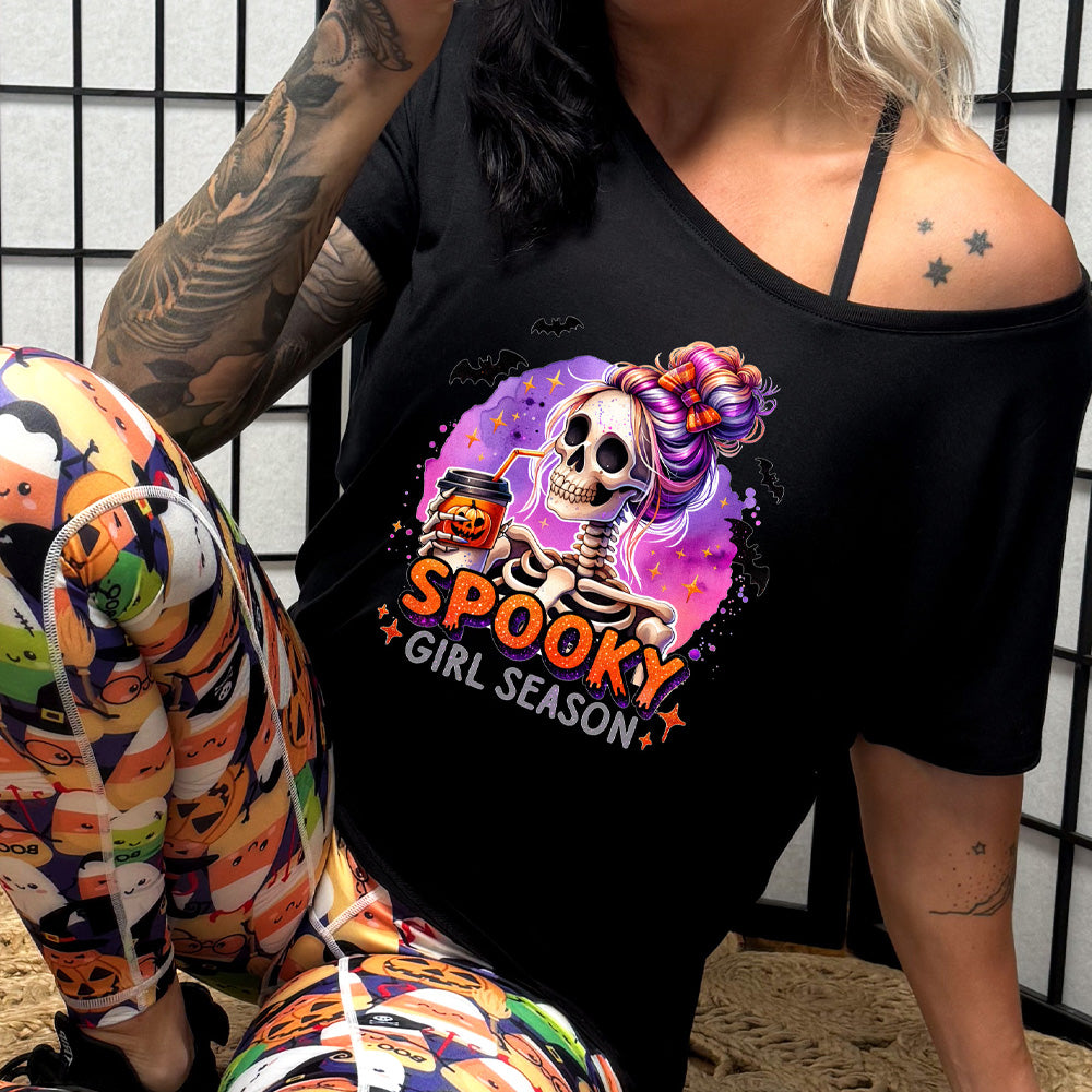 Spooky Girl Season Slouchy Tee - Trendy Oversized Halloween Graphic T-Shirt for Women | Perfect for Fall Outfits, Costume Parties & Casual Wear
