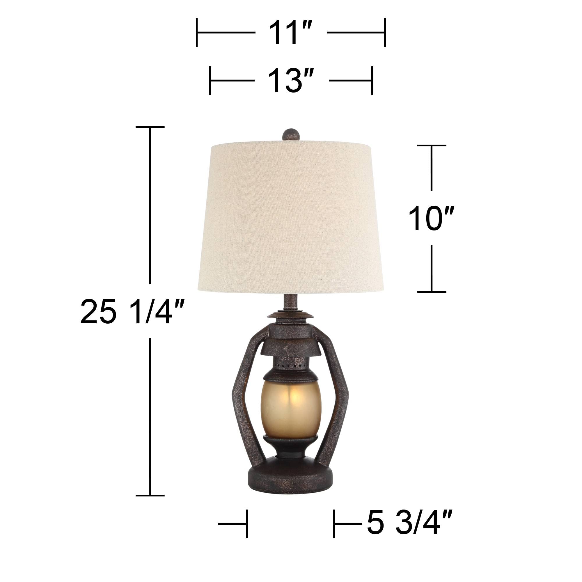 Franklin Iron Works Horace Rustic Farmhouse Table Lamps Set of 2 - 25.25