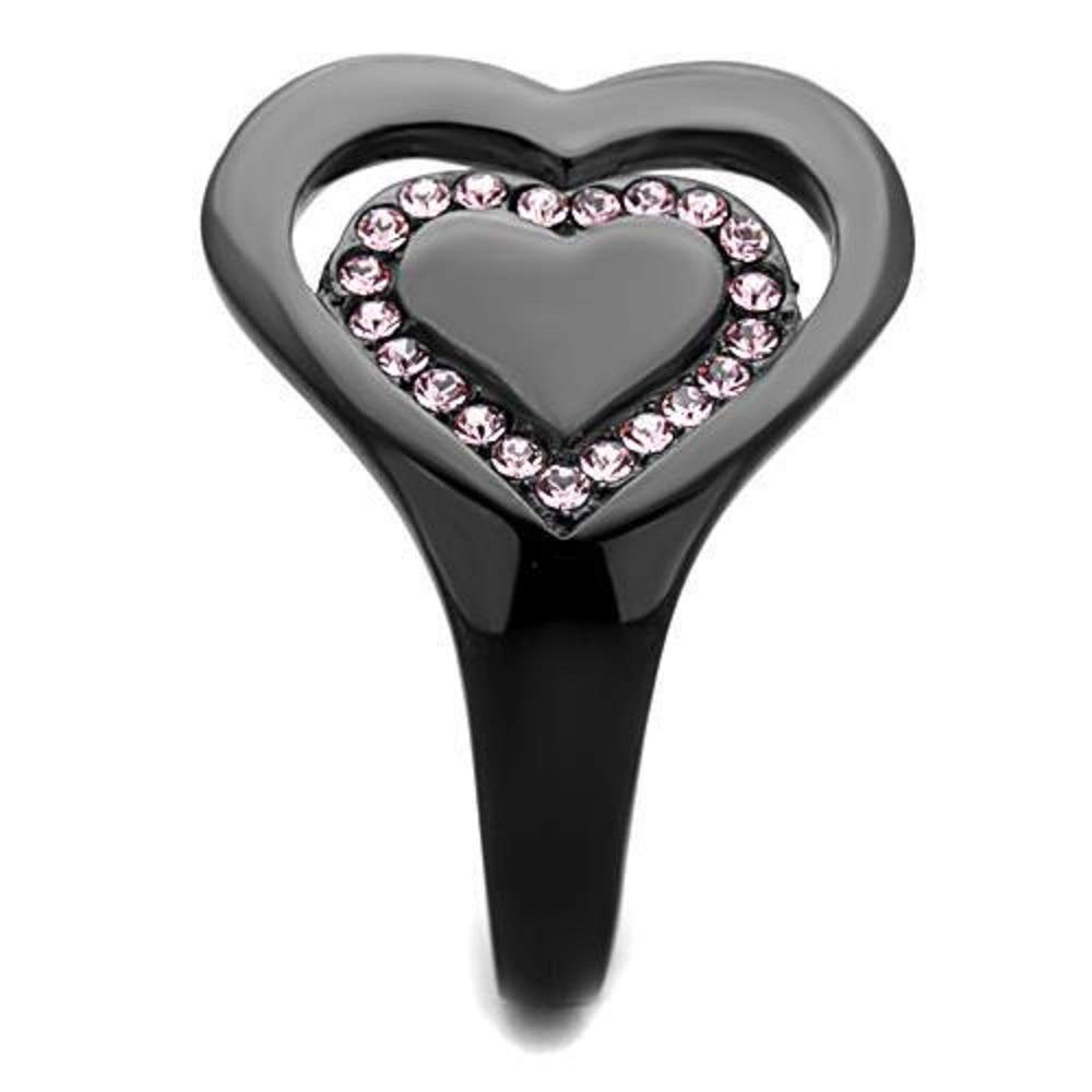WildKlass Black Stainless Steel Ring for Women with Crystal - Elegant & Durable for Daily Wear