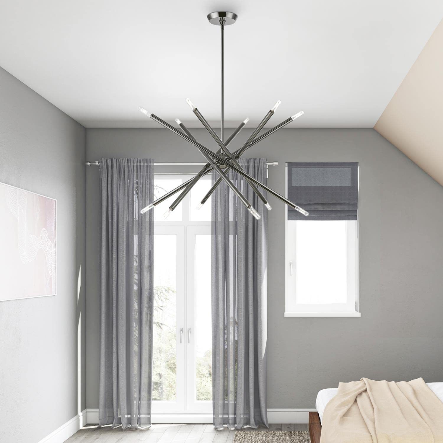 Livex Lighting 46776-46 Soho Black Chrome Chandelier - Elegant Ceiling Light Fixture for Dining Room, Living Room & Bedroom