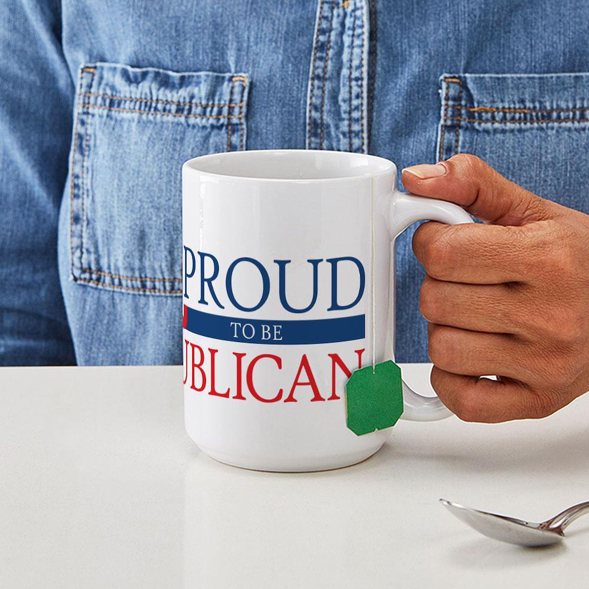 Proud To Be Republican 15 oz Ceramic Coffee Mug (444ml) - Ideal for Tea, Hot Cocoa & Office Use - Perfect GOP Gift for Conservatives & Political Enthusiasts