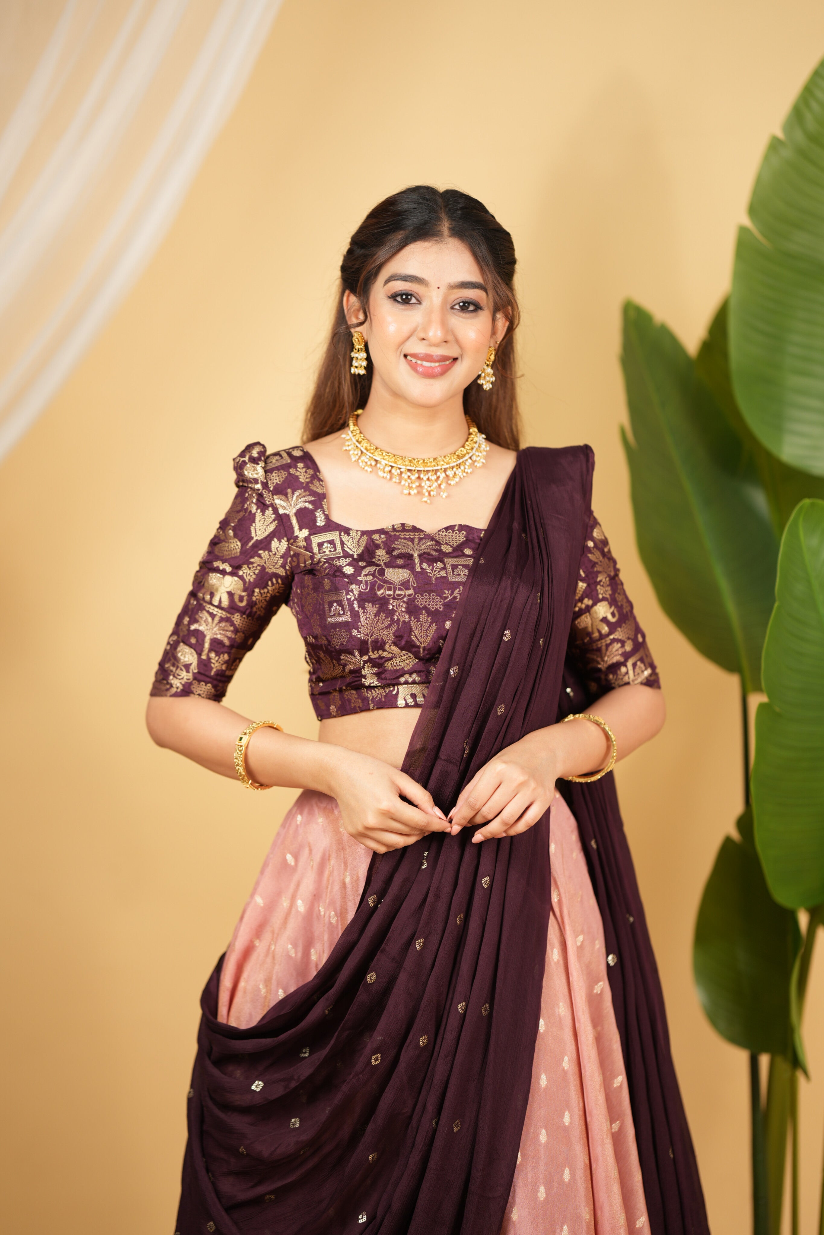 DD710 MAHA Premium Banarasi Cosmos Silk Lehenga Choli - Elegant Indian Bridal Wear for Weddings & Festive Occasions