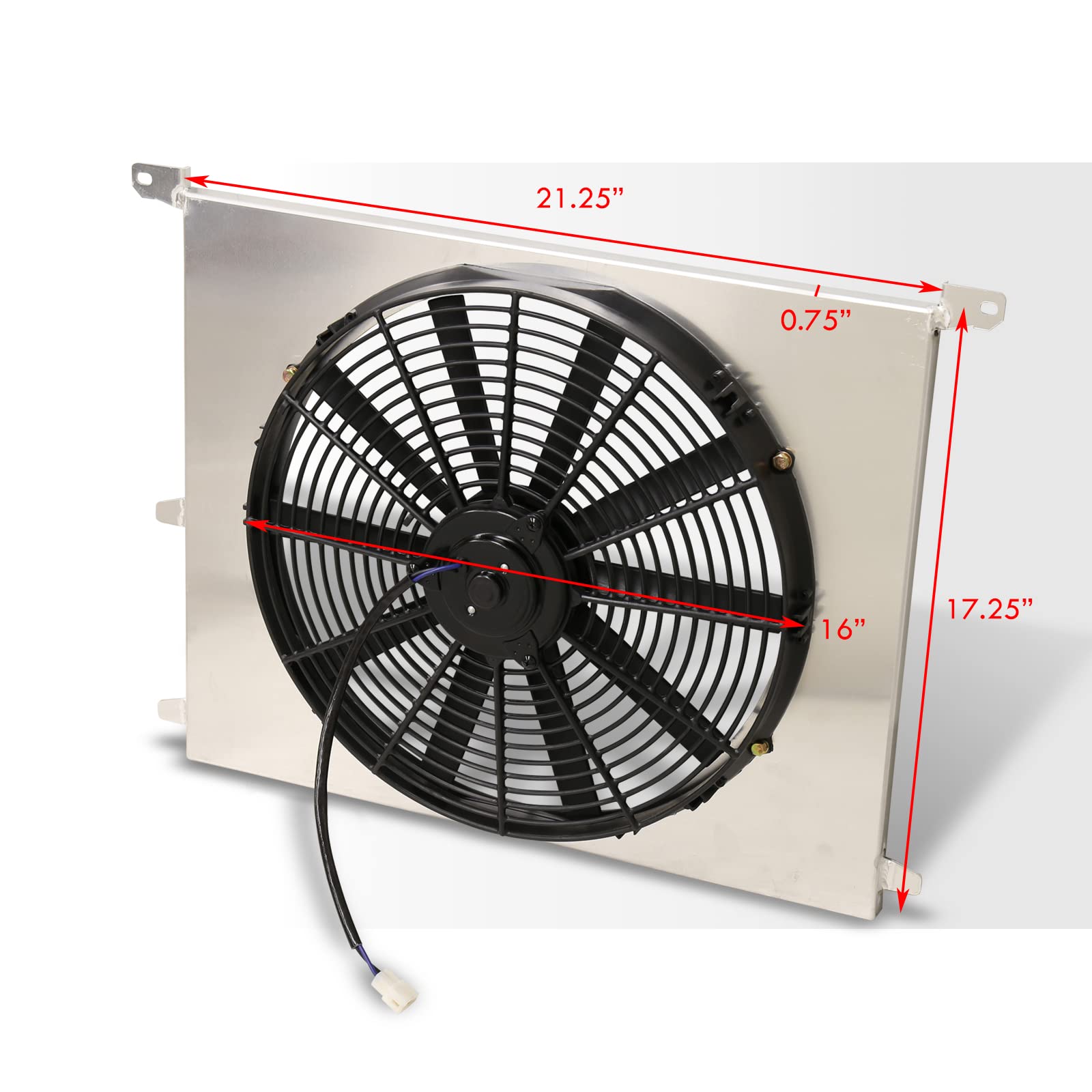 Aluminum Radiator Fan Shroud Kit with 16