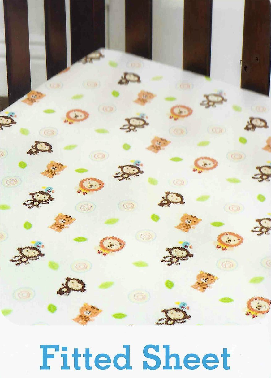 Jungle Friends 4-Piece Crib Bedding Set for Baby Boys & Girls - Soft Nursery Decor with Matching Fitted Sheet, Bumper, Skirt & Blanket - Perfect for Jungle-Themed Baby Showers & Nursery Room Decor