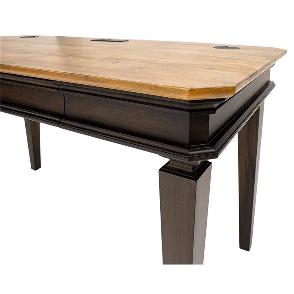 Martin Furniture IMSA384 Executive Writing Desk - Brown Wooden Office Desk for Home & Business Workspace | Perfect for Remote Work, Study & Professional Office Setup
