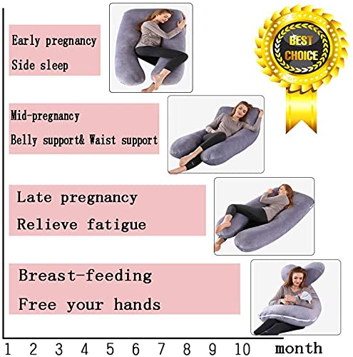 TEidea U-Shaped Full Body Maternity Pillow - Support Pillow for Pregnancy, Sports Recovery & Back Pain Relief - Washable & Replaceable Cover (Blue) - Perfect for Sleeping, Nursing & Postpartum Care