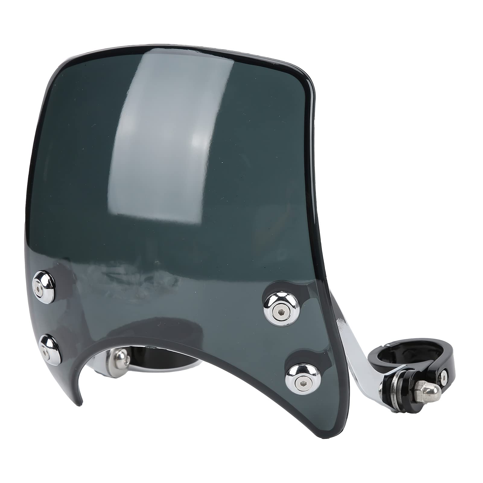 Universal Motorcycle Windshield - 180° Adjustable Wind Deflector for 1.5-1.6in Fork (Black) - Perfect for Highway Riding