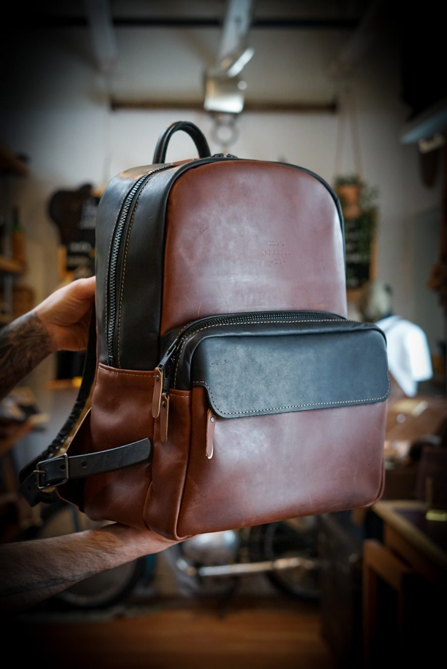 Stylish Commuter Backpack for Men & Women - Two Tone Design (Brown/Black) - Durable Laptop Backpack for Work, Travel & College - Perfect for Daily Commute & Business Trips