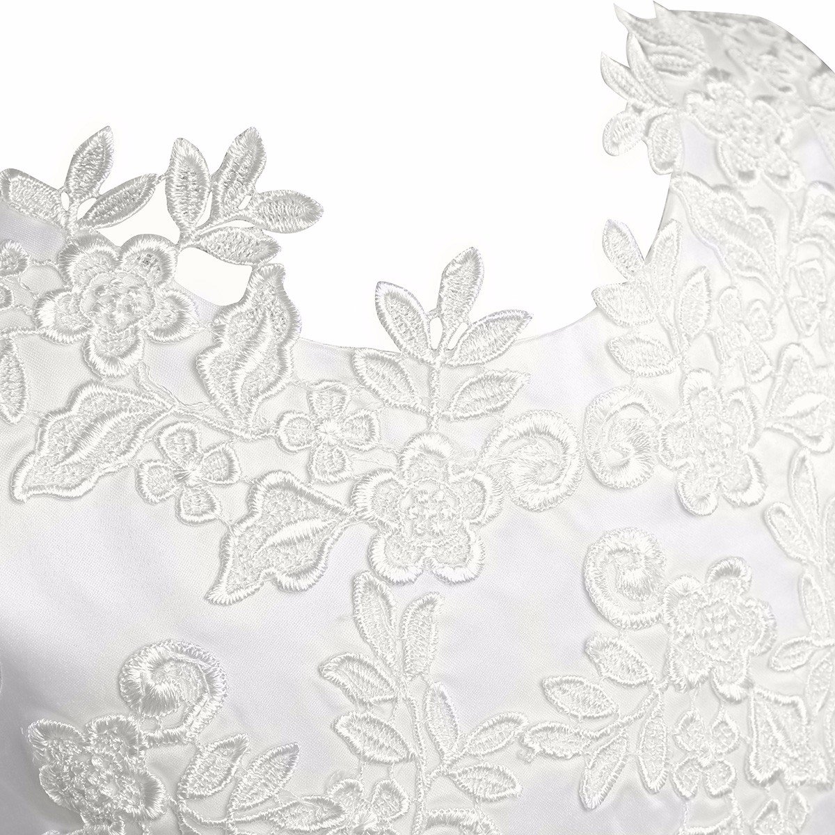 FEESHOW Elegant Crochet Embroidered Flower Girl Dress for Princess Pageant, Formal Wedding, Bridesmaid Party & Prom | Perfect for Special Occasions & Photo Shoots
