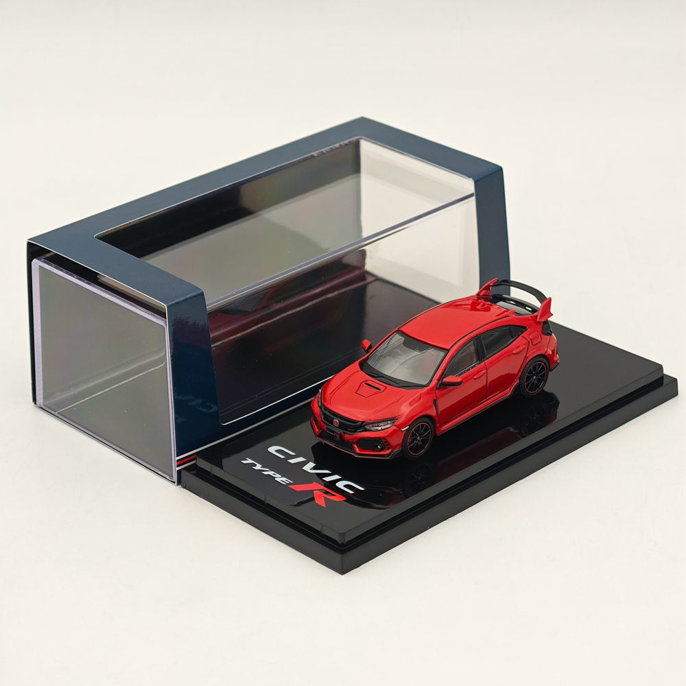 1/64 Scale Honda Civic Type R FK8 2017 Diecast Model Car with Detailed Engine Display - Collectible Miniature for Car Enthusiasts & Perfect Gift for Racing Fans