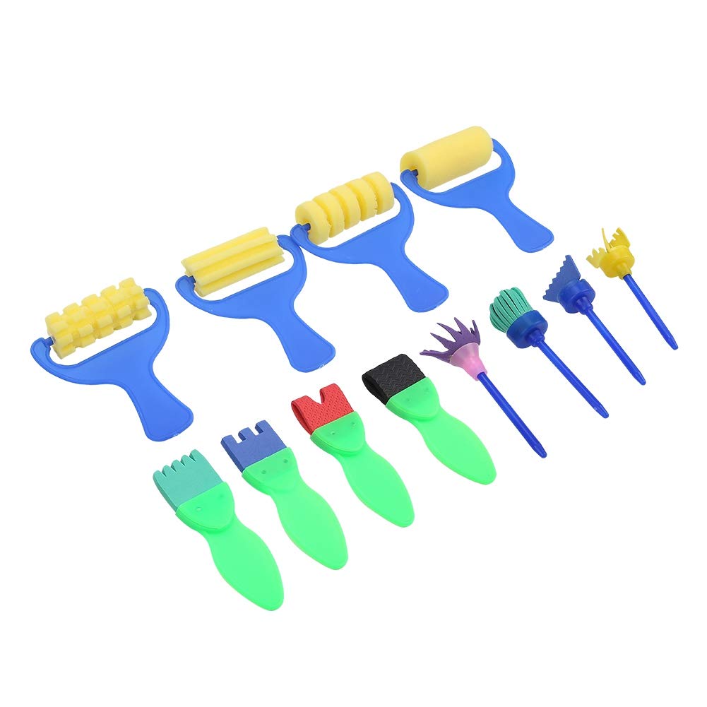 Keenso 12-Piece Kids Painting Kit - Sponge Brushes & Paint Tools for Children's Art, Drawing & Craft Activities | Perfect for Classroom, Birthday Gifts & Creative Play