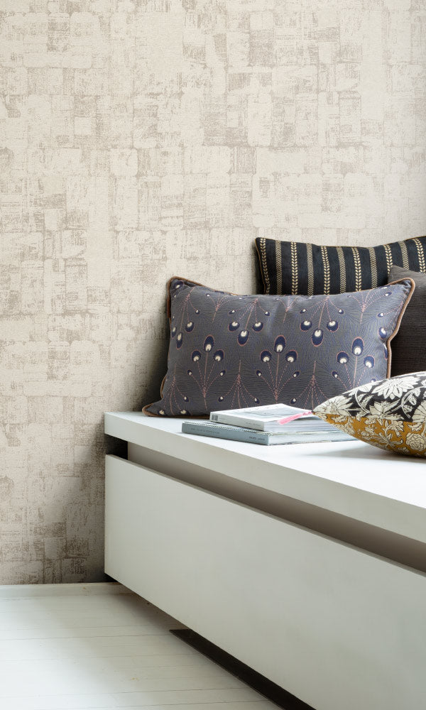 Abstract Cream Weather-Resistant Wallpaper R6830 - Perfect for Living Rooms, Bedrooms & Home Decor