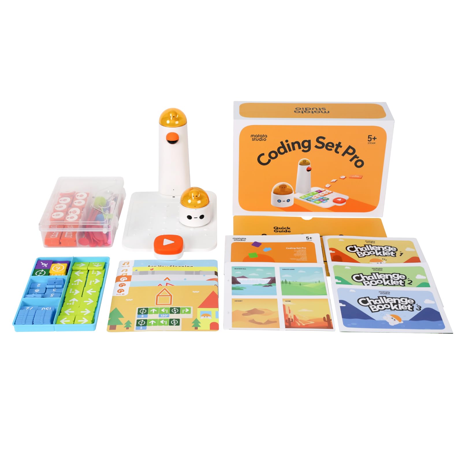Matatalab Pro Set Coding Robot for Kids Ages 4+ | STEM Educational Toy | Learn Programming with DIY Building Blocks | Perfect for Homeschooling & Classroom STEM Activities