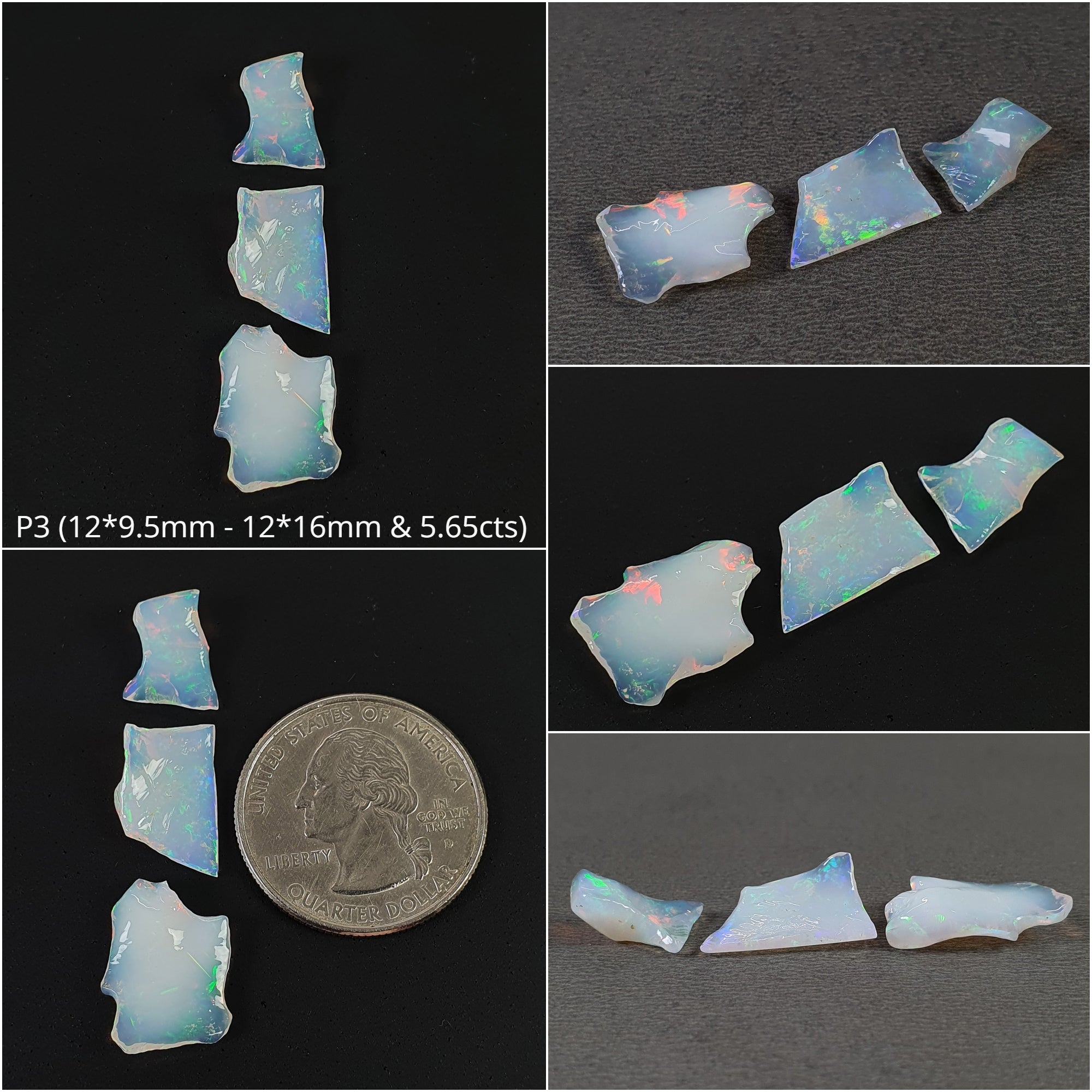 Natural Ethiopian White Opal Cabochon - Untreated Gemstone, Irregular Shape (1pc, 2pc, 3pc Options) for Jewelry Making, Pendants & Rings