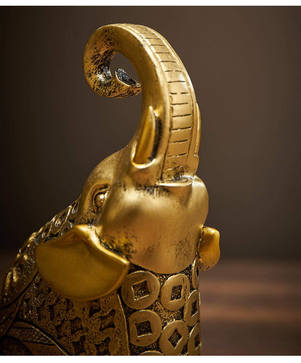 Resin Elephant Sculpture Statue - Modern Home & Office Decor, Handcrafted Figurine for Living Room, Desk, Bookshelf | Unique Gift Idea for Elephant Lovers & Feng Shui Decor