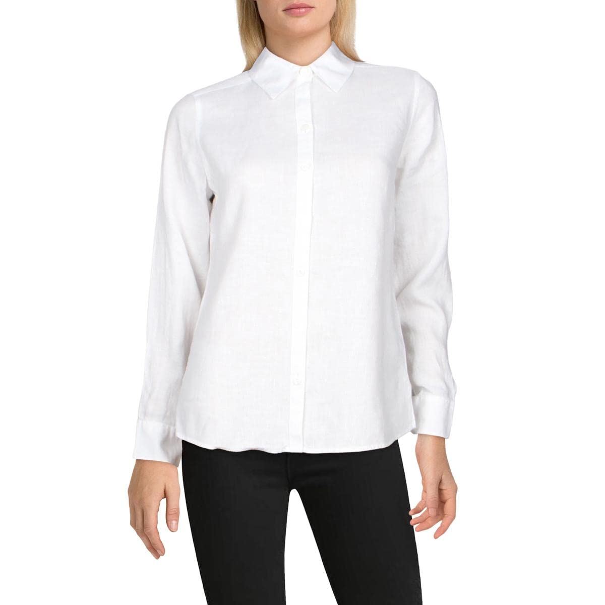 Foxcroft Women's Jordan Non-Iron Linen Shirt - Wrinkle-Free Casual Button Down Blouse for Work & Travel | Breathable Summer Office Wear & Vacation Outfits