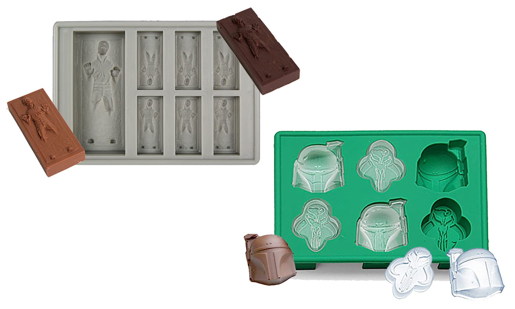 Star Wars X-Wing Fighter Ice Cube Chocolate Candy Jello Silicone Mold Tray - Boba Fett & Han Solo Designs - Perfect for Birthday Parties, Baby Showers & Themed Events