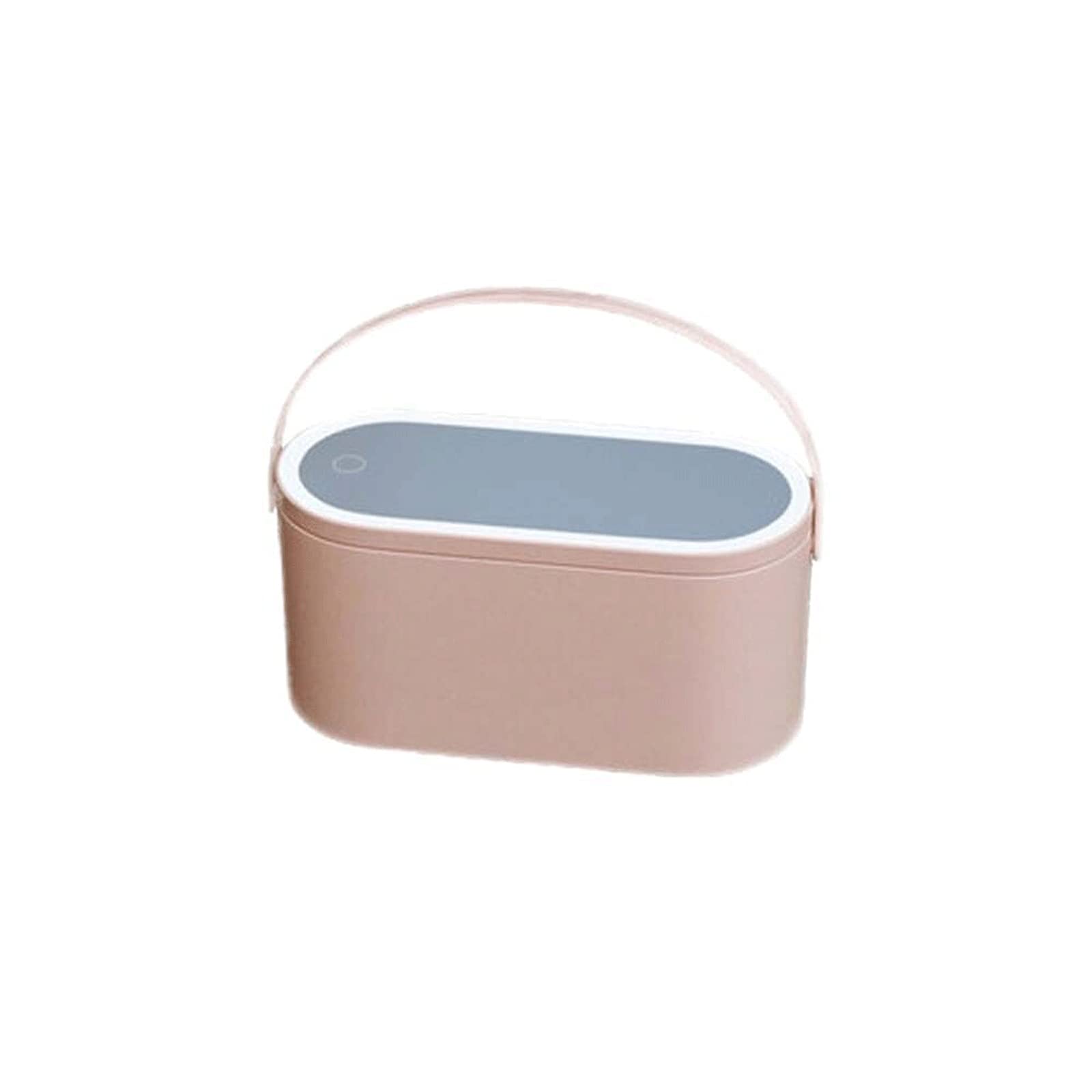 Portable LED Makeup Mirror with Storage Box - Travel & Home Beauty Organizer