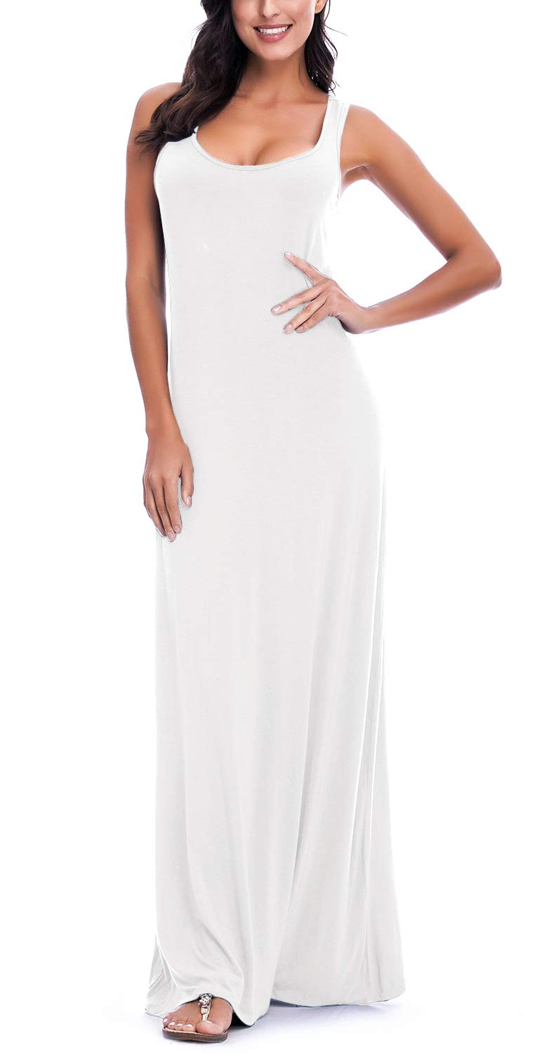 Women's Sexy Tank Top Maxi Long Dress - Sleeveless Summer Beach Dress for Casual Wear, Vacations & Night Out | Lightweight & Comfortable