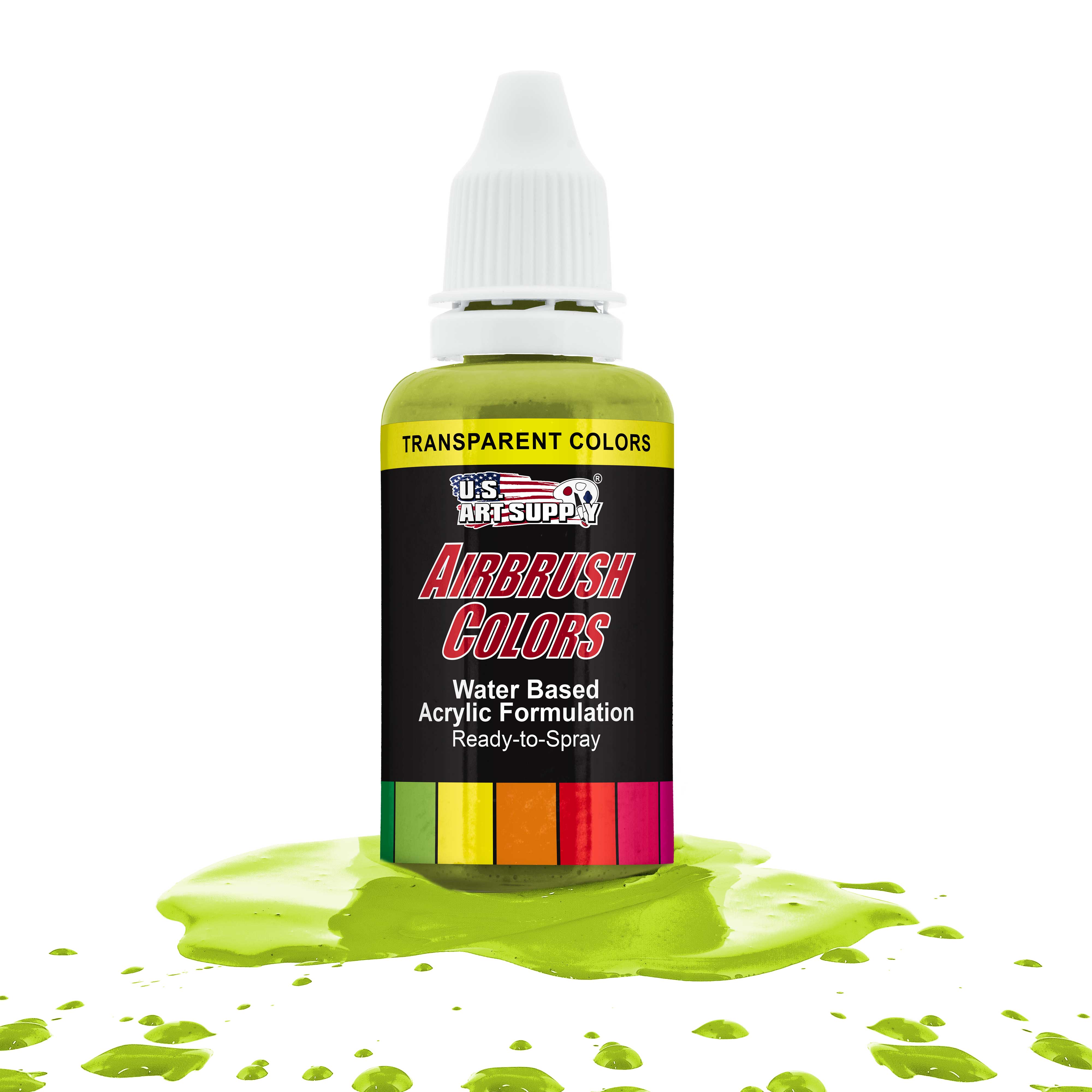 Premium Chartreuse Transparent Acrylic Airbrush Paint - 1 oz Bottle for Model Kits, Automotive Art & DIY Crafts - High Flow, Fast Drying, Vibrant Colors