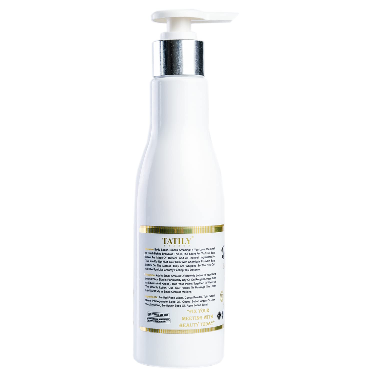Tatily London Brownie Face & Body Lotion with Shea Butter - 24H Moisturizing Cream for All Skin Types | Skin Brightening & Nourishing | Perfect for Dry Skin Care & Daily Hydration - 200g