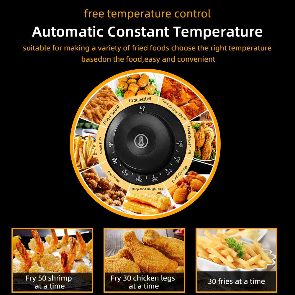 Commercial 5000W Stainless Steel Deep Fryer - 12.7Qt Oil Capacity, 23.26Qt Total - Large Single Basket Electric Fryer 110V for Restaurants, Food Trucks & Home Kitchen Use
