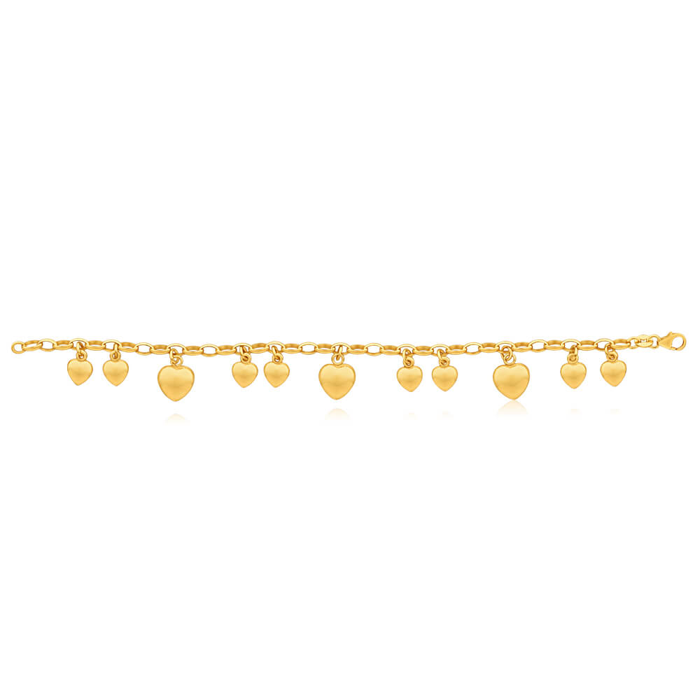 9ct Yellow Gold Silver Filled Belcher Bracelet for Women - Elegant Jewelry Gift for Birthday, Anniversary & Special Occasions