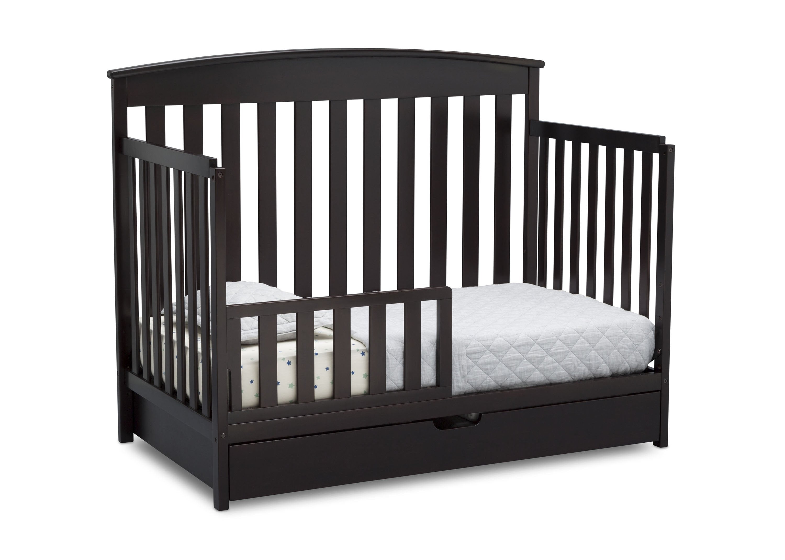 Duke 4-in-1 Convertible Baby Crib with Storage Drawer - Nursery Essential for Newborn to Toddler Bed | Perfect for Small Spaces & Modern Nurseries