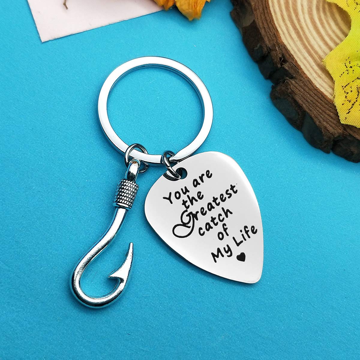 Best Fishing Keychain Gift for Boyfriend, Fiance, Husband - 'You Are the Greatest Catch' - Wedding, Anniversary, Valentine's Day, Christmas & Birthday Present for Men - Perfect for Anglers & Romantic Occasions