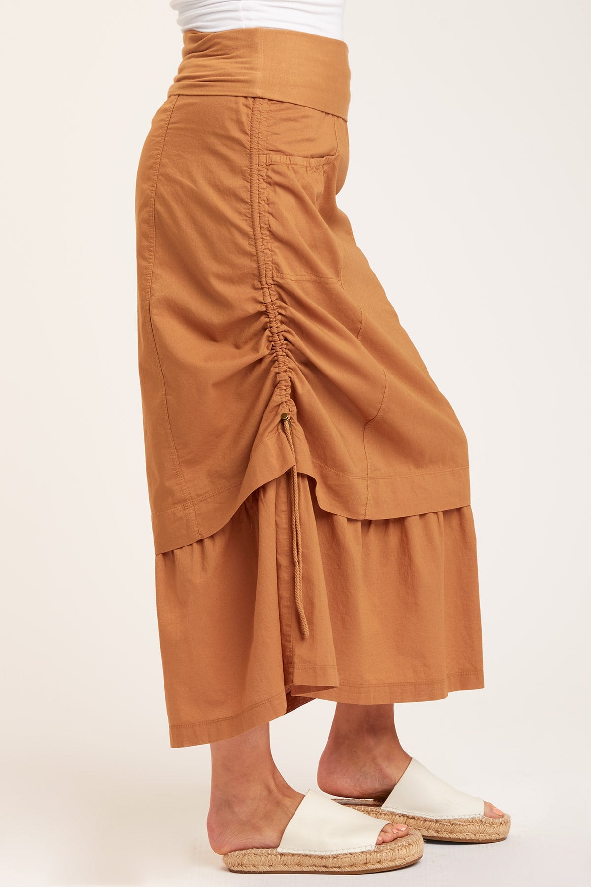 Baroness Skirt in Terra Cotta - Elegant Midi Skirt for Women | Perfect for Office, Casual Outings & Special Occasions