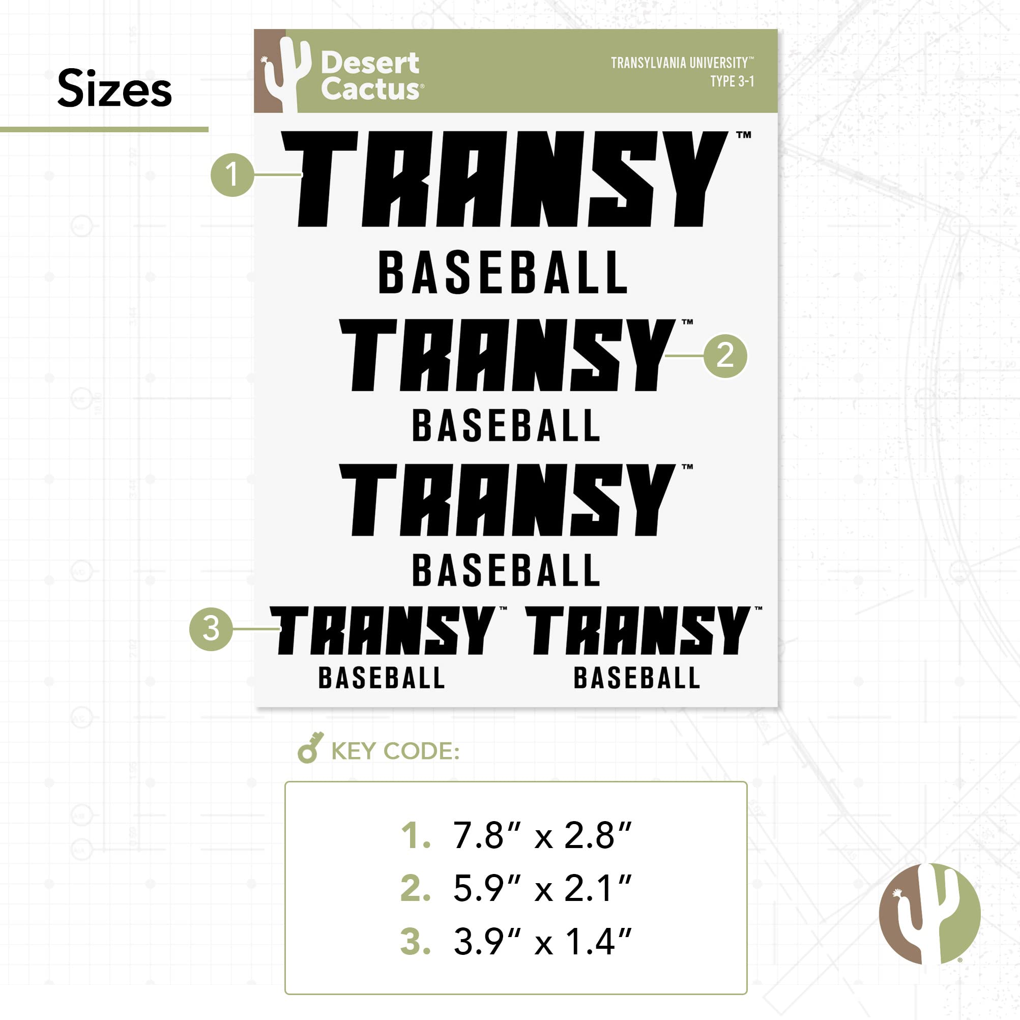Desert Cactus Transylvania University Stickers - Waterproof Vinyl Decals for Laptop, Water Bottle, Car & Scrapbook - Perfect for College Students, Alumni Gifts & DIY Crafts (Type 3-1)
