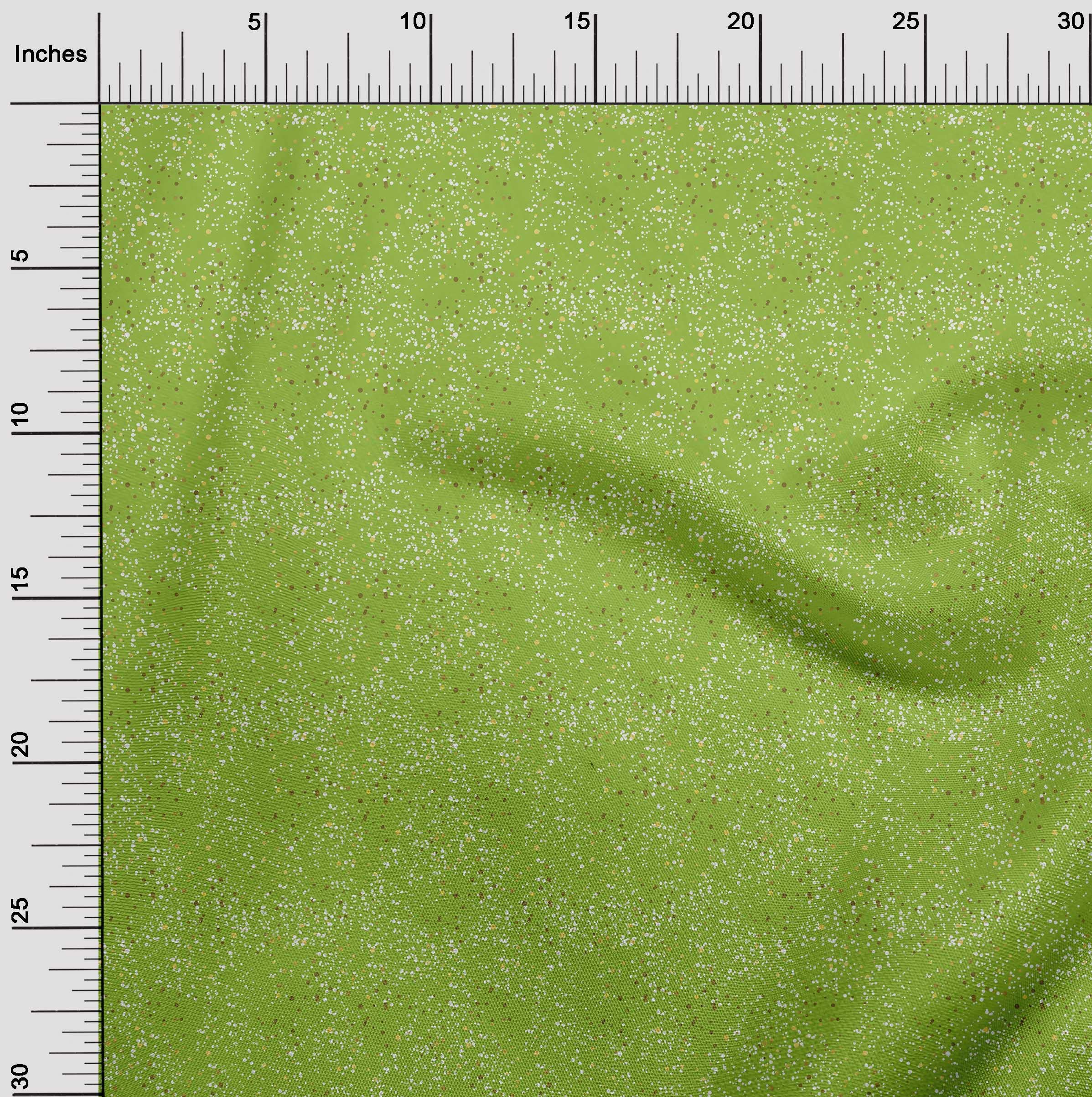 oneOone Polyester Spandex Green Dot Printed Fabric - 56 Inch Wide Sewing Material for DIY Crafts, Apparel & Home Decor | Premium Stretch Fabric by The Yard