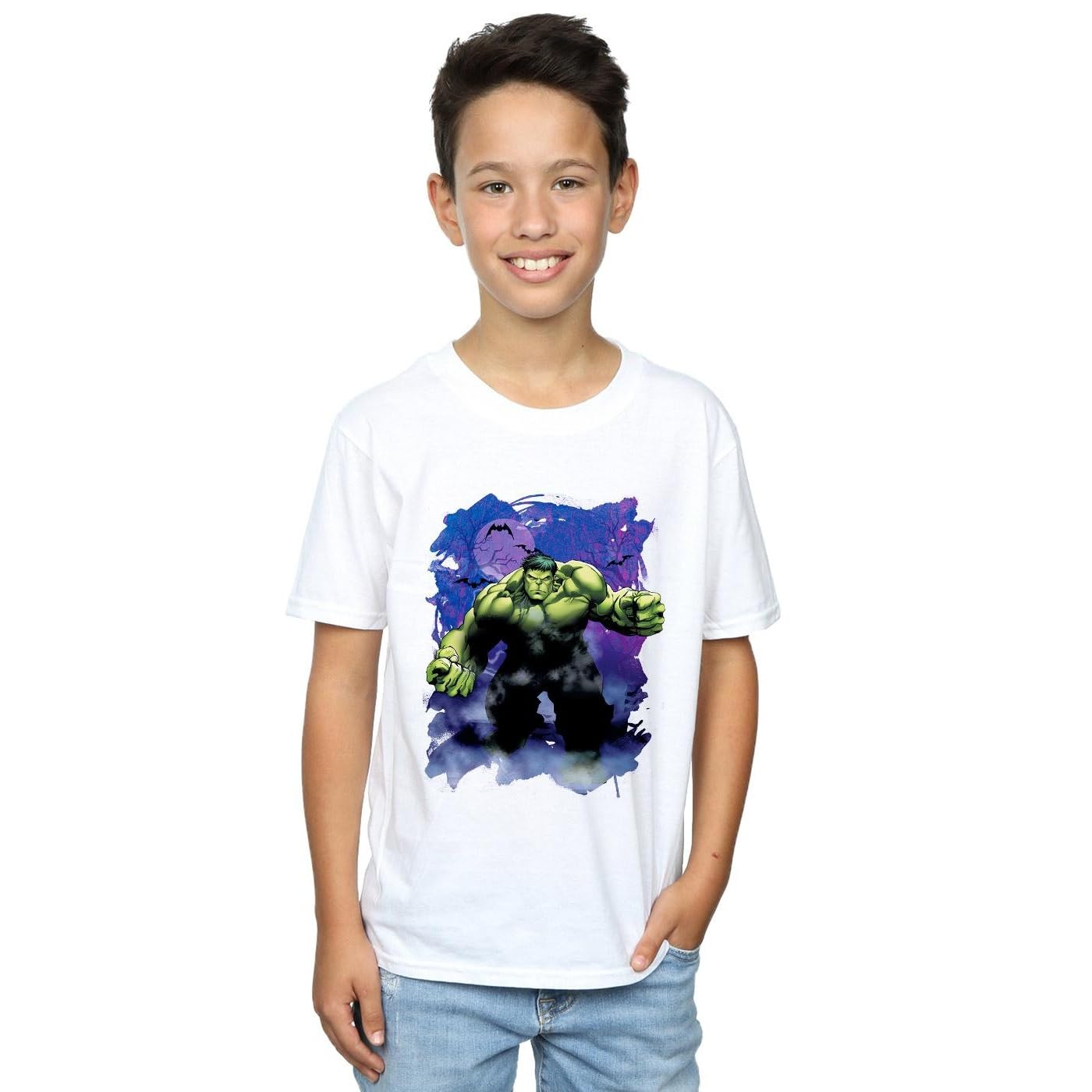 Marvel Hulk Halloween T-Shirt for Boys 9-11 Years - Green Superhero Graphic Tee for Kids Costume Party & Spooky Forest Adventures