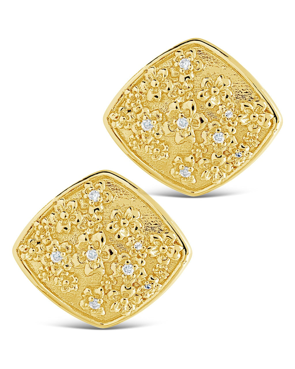 Ophelia CZ Floral Stud Earrings for Women - Elegant Cubic Zirconia Flower Earrings - Perfect for Wedding, Party & Everyday Wear