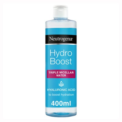 Neutrogena Hydro Boost Triple Micellar Water with Hyaluronic Acid 400ml - Gentle Makeup Remover & Hydrating Facial Cleanser for Dry, Sensitive Skin | Perfect for Daily Skincare & Travel