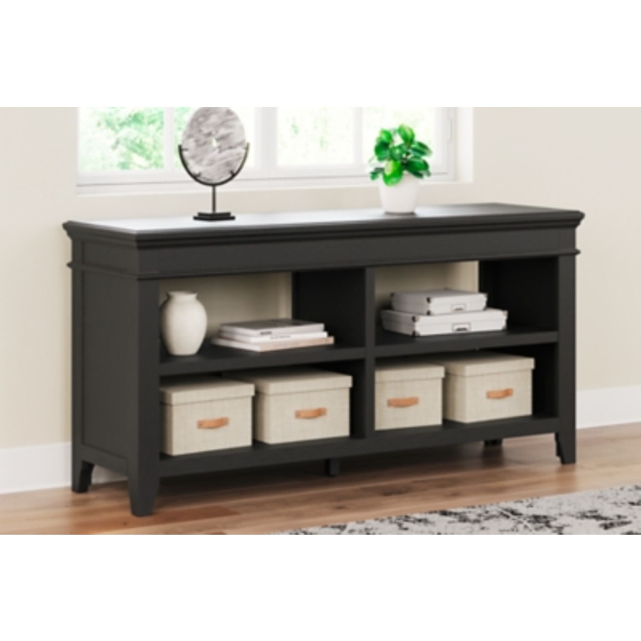 Beckincreek Black Credenza - Modern TV Stand with Storage for Living Room, Bedroom & Office