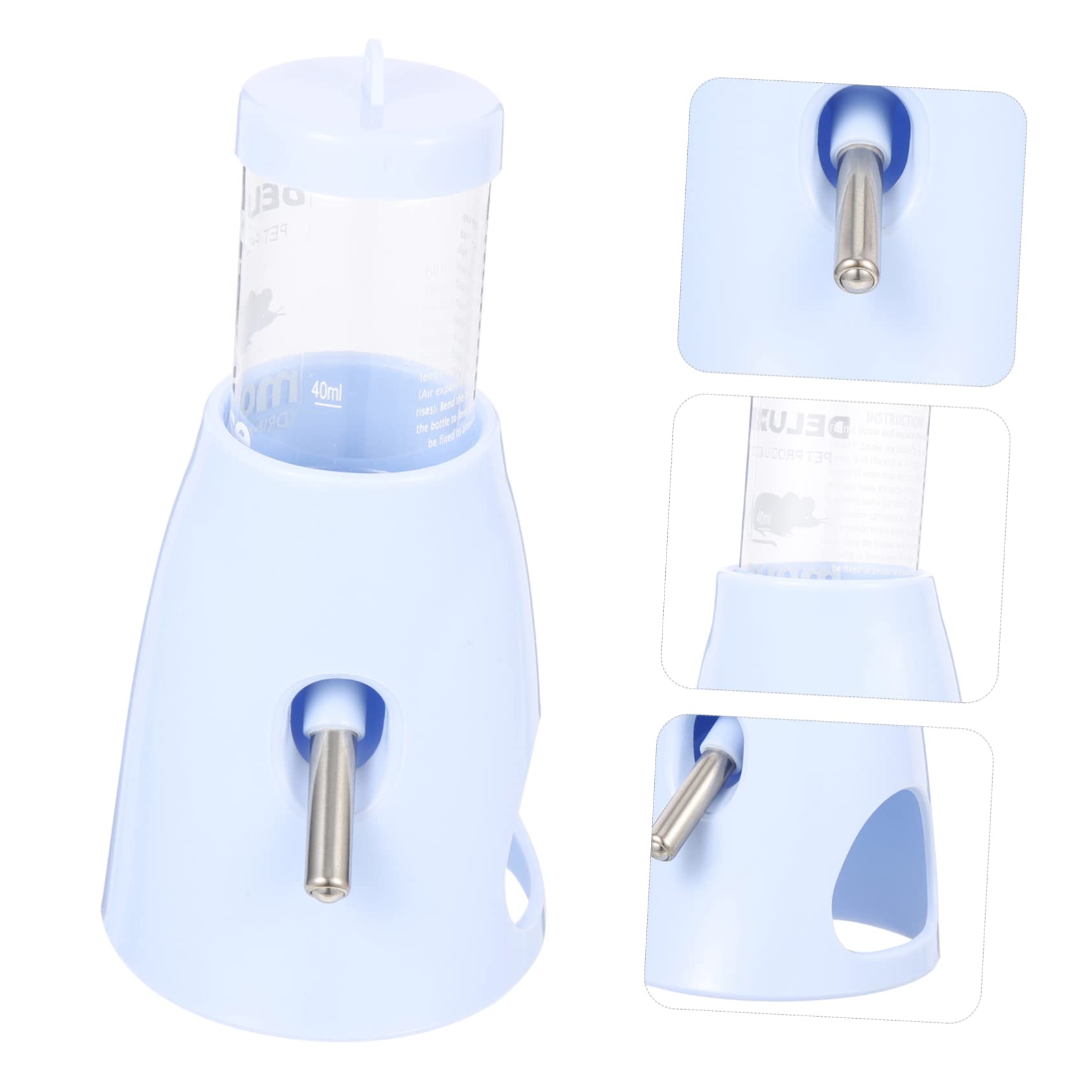 DOITOOL 2-Pack Hamster Water Bottle with PP Bracket - Leak-Proof Small Animal Water Dispenser for Hamsters, Rabbits, Guinea Pigs - Perfect for Cage Mounting & Vertical Feeding (Household Pet Accessories)