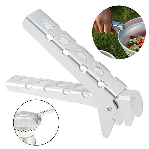 Lixada Aluminum Pan Gripper & Pot Lifter - Heavy Duty Cookware Clip for Hot Bowls, Dishes & Pans - Ideal for Camping, Picnic, BBQ & Outdoor Cooking Accessories