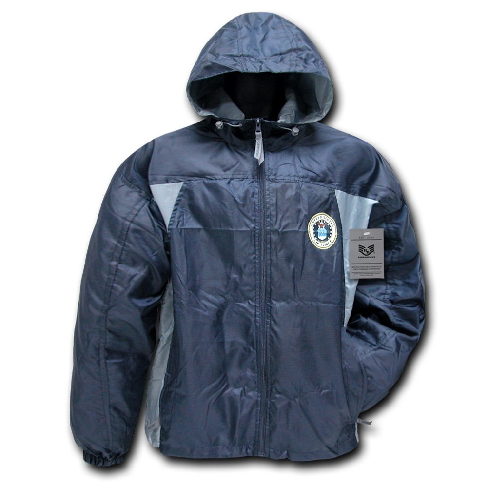 Rapiddominance Air Force 2 Tone Windbreaker Jacket - Lightweight Men's & Women's Running Hoodie for Outdoor Sports & Casual Wear