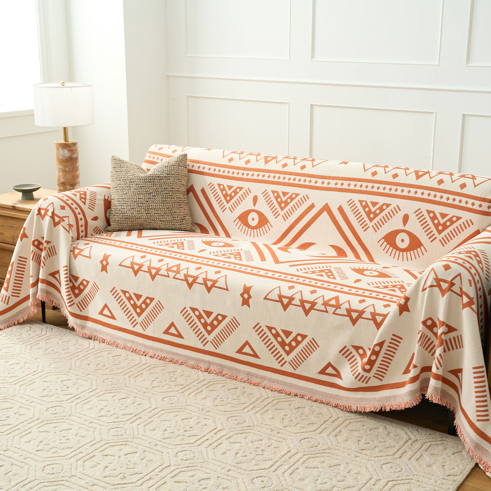 Boho Charm Sofa Cover - Stylish & Comfortable Couch Slipcover for Living Room, Perfect for Home Decor & Protection - Ideal for Cozy Nights & Entertaining Guests
