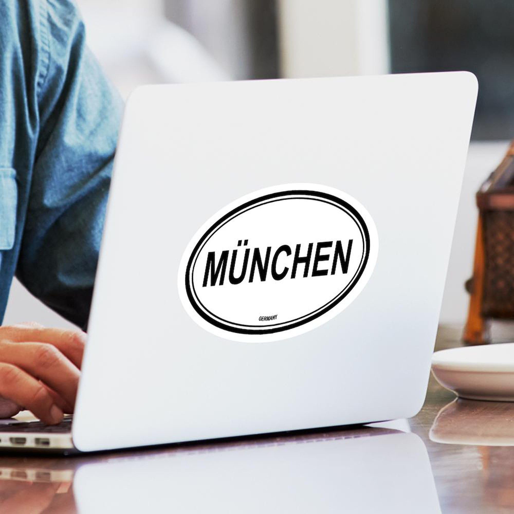Munich Germany Euro Oval Sticker - Waterproof Vinyl Car Bumper Decal for Cars, Laptops & Travel Luggage - Show Your German Pride Anywhere!
