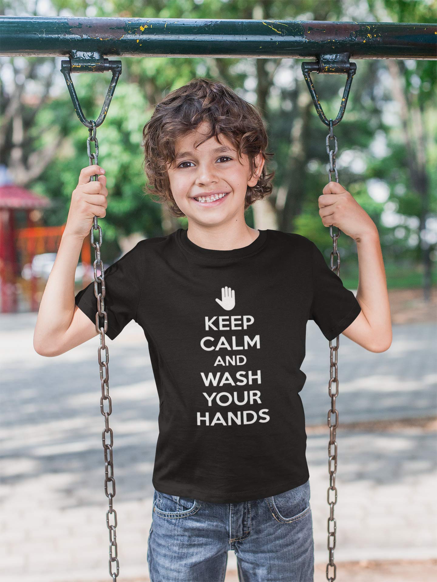 Keep Calm and Wash Your Hands Youth T-Shirt - Funny Slogan Graphic Tee for Teens - Perfect for School, Casual Wear & Pandemic Awareness