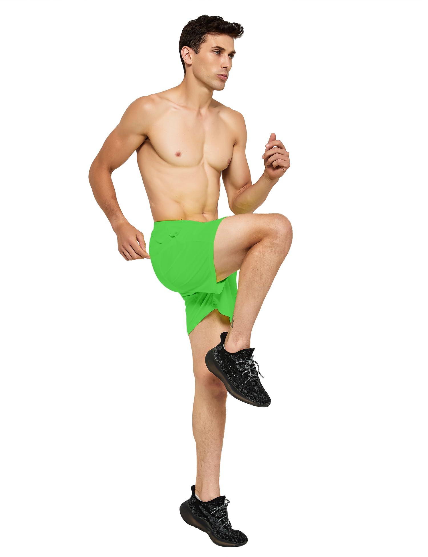 DEMOZU Men's 5 Inch Quick Dry Running Shorts - Breathable Workout Gym Athletic Shorts with Pockets for Tennis, Jogging & Training