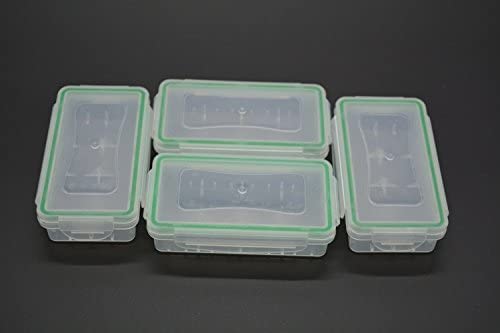 Orchidtent 4-Piece Clear Plastic Waterproof Battery Storage Case Organizer - Holds 18650, 16340, CR123A Batteries - Perfect for Camping, Hiking & Emergency Kits