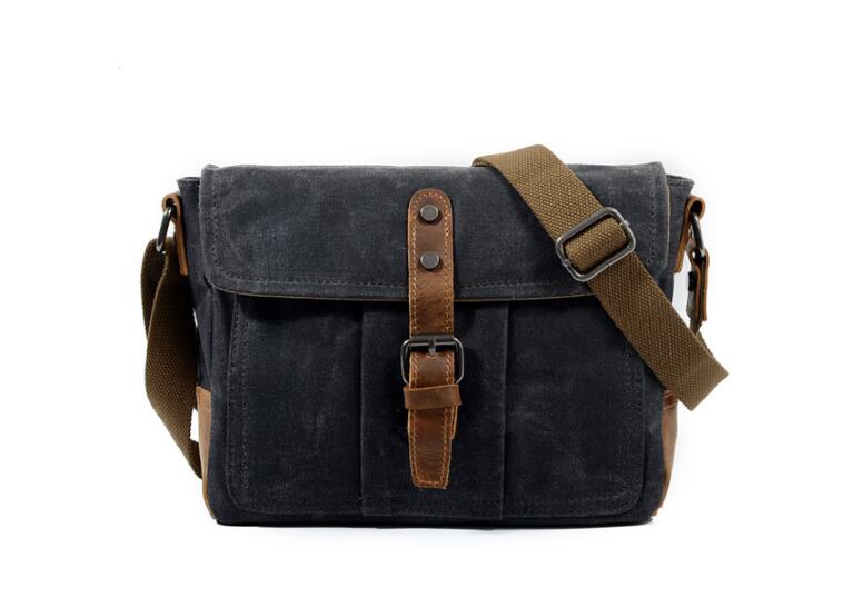 Women's Small Canvas Messenger Bag - Grey, Brown, Green - Perfect for Work, Travel & Everyday Use
