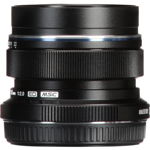 OM SYSTEM M.Zuiko Digital ED 12mm f/2.0 Wide Angle Lens (Black) - Perfect for Landscape, Street & Low Light Photography | Micro Four Thirds Mount